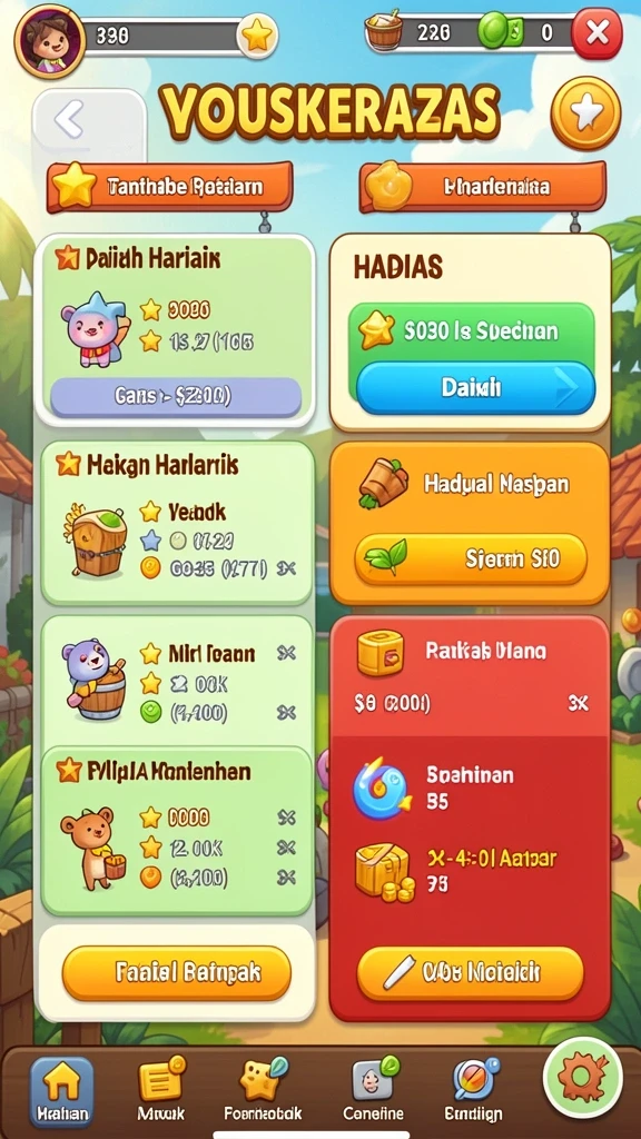 Ragam karakter unik dengan latar belakang menarik.