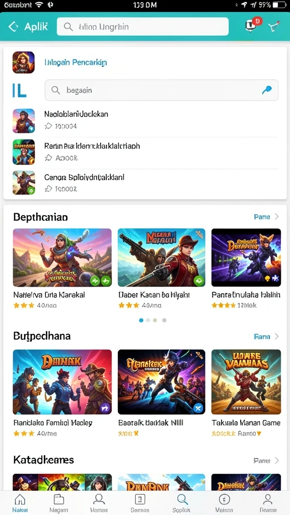 Tampilan menu utama yang atraktif.