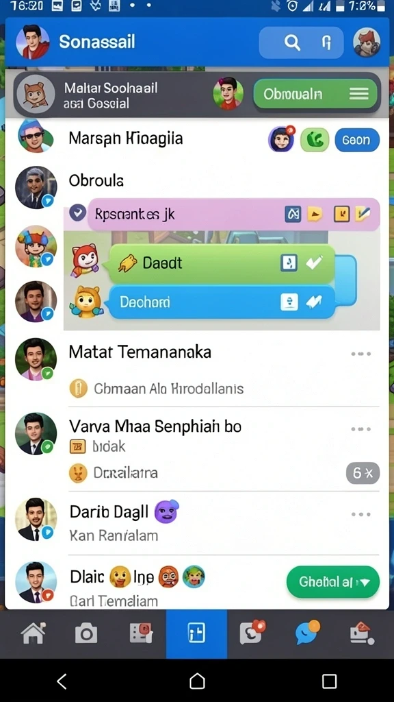Fitur sosial untuk berinteraksi dengan pemain lain.