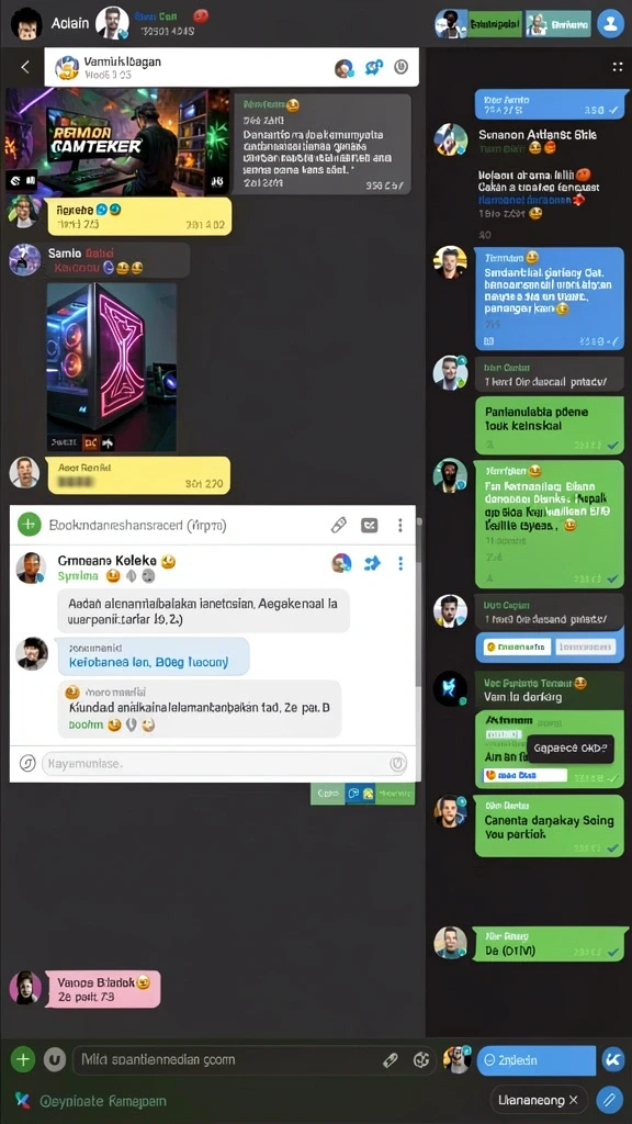 Fitur sosial memungkinkan interaksi antara pemain.