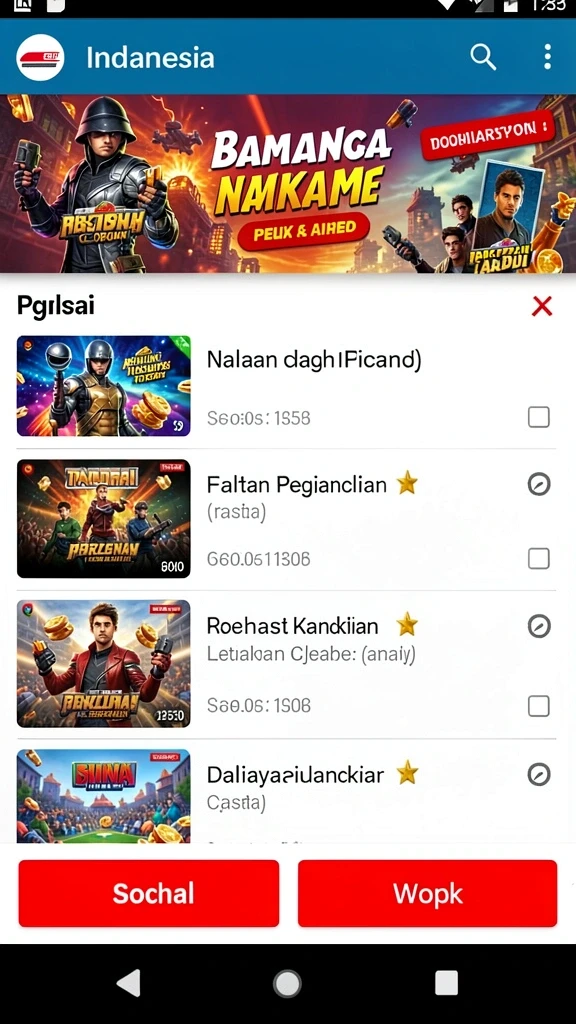 Berbagai pilihan permainan yang seru dan menantang.