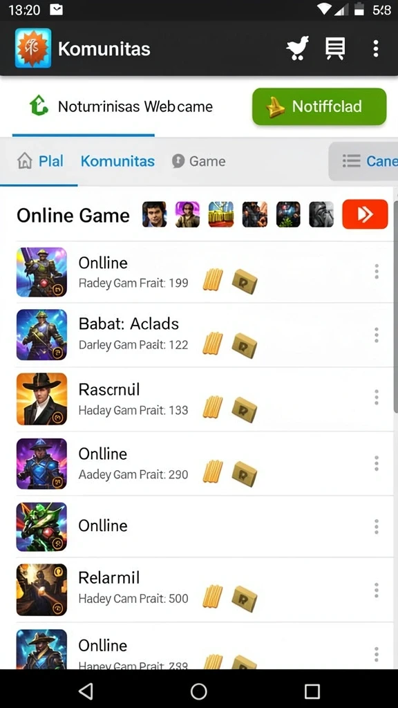 Tampilan awal game yang menarik dan menawan.