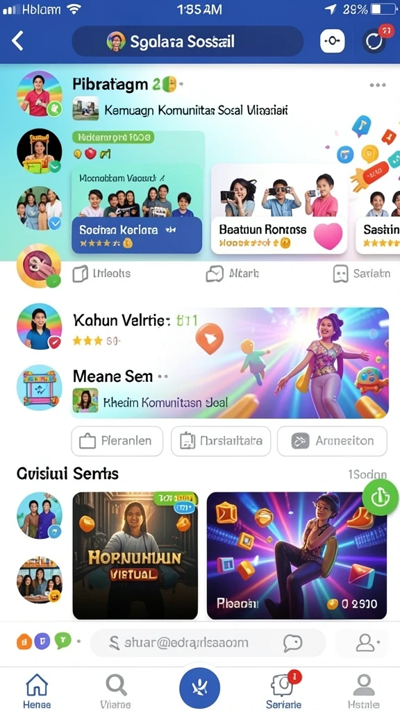 Fitur komunitas untuk interaksi pengguna.